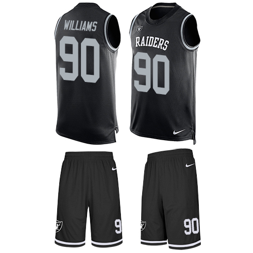 Men's Limited Dan Williams Nike Jersey Black - #90 Tank Top Suit NFL Oakland Raiders